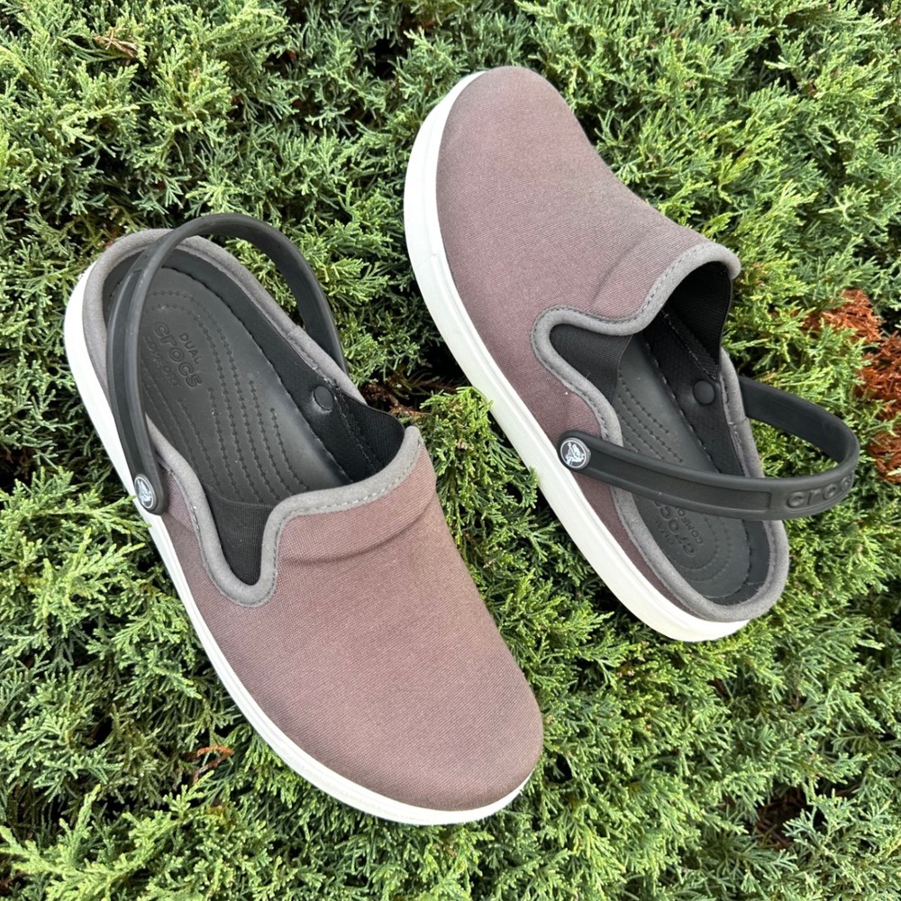 Crocs Citilane Canvas Clogs Size Men's 7 Women's 9 Gray